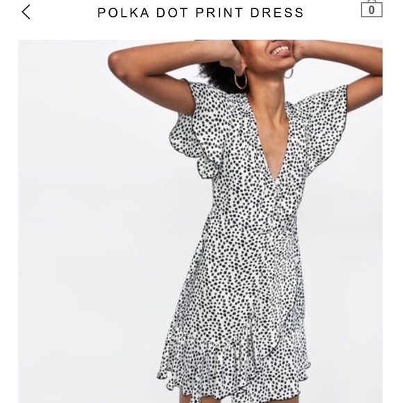 zara white dress black dots
